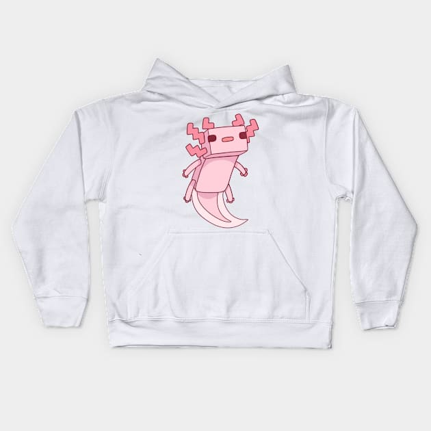 Pixel Axolotl Kids Hoodie by Catbumsy